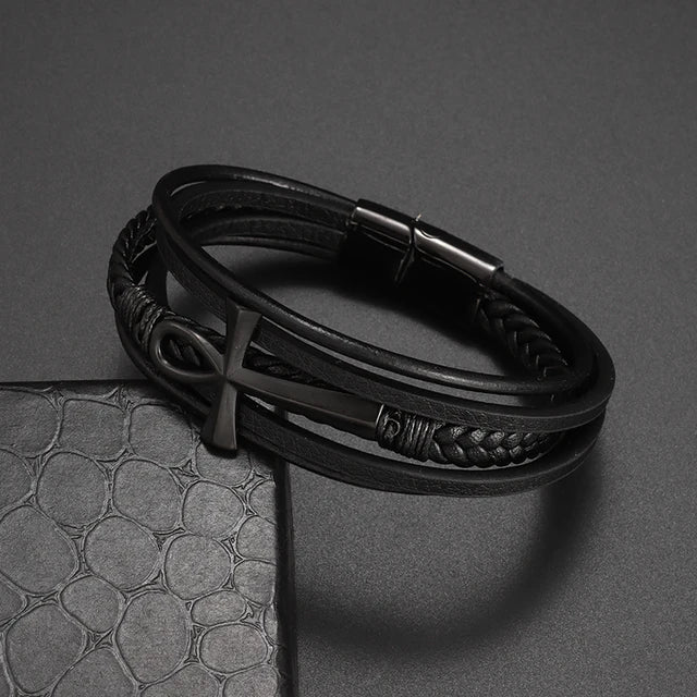 Classic Hand Woven Multi-Layered Leather Bracelet