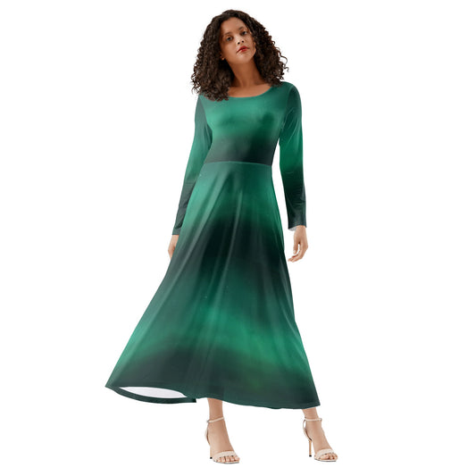 Womens Long Sleeves Flowy Long Dresses