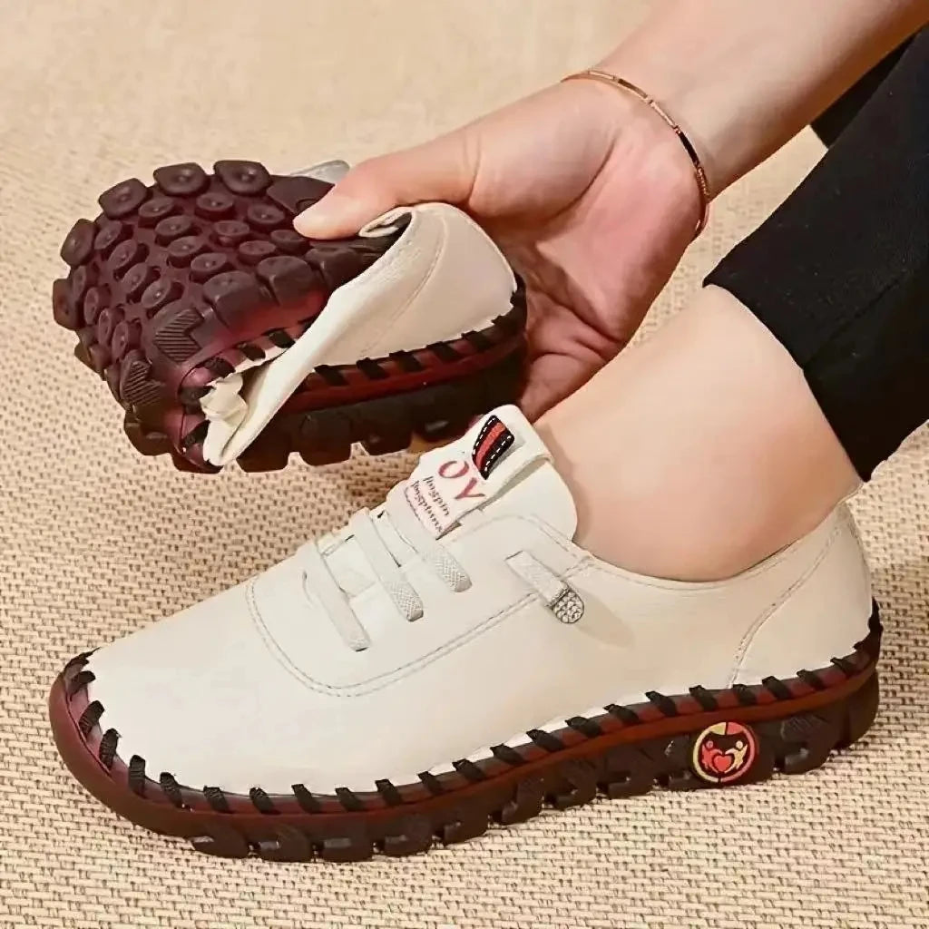 Platform Leather Lace Up Moccasins for Women