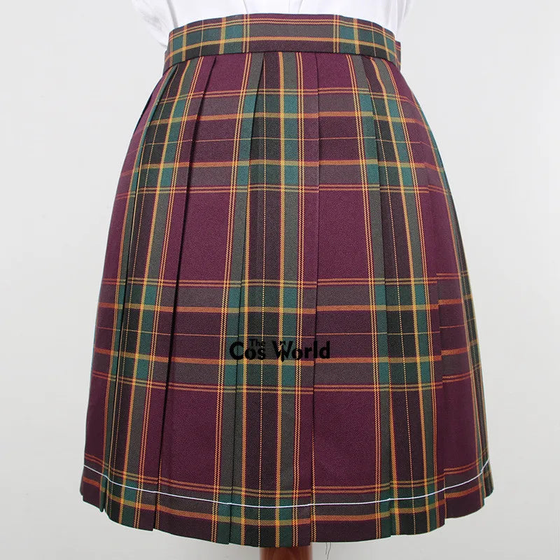 Girl's Summer High Waist Pleated Skirts Plaid Skirts Women Dress For JK School Uniform Students Cloths