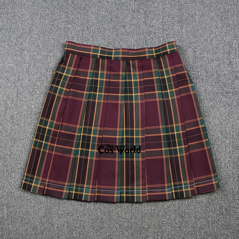 Girl's Summer High Waist Pleated Skirts Plaid Skirts Women Dress For JK School Uniform Students Cloths