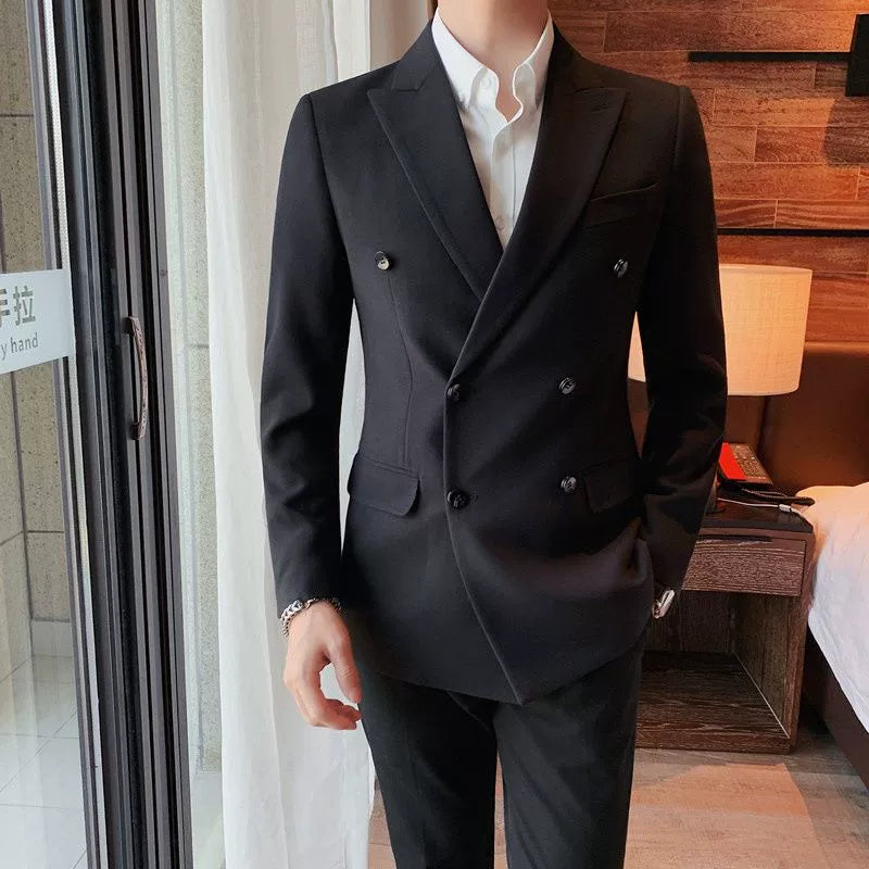 Men's Double-breasted Casual Suit Jacket