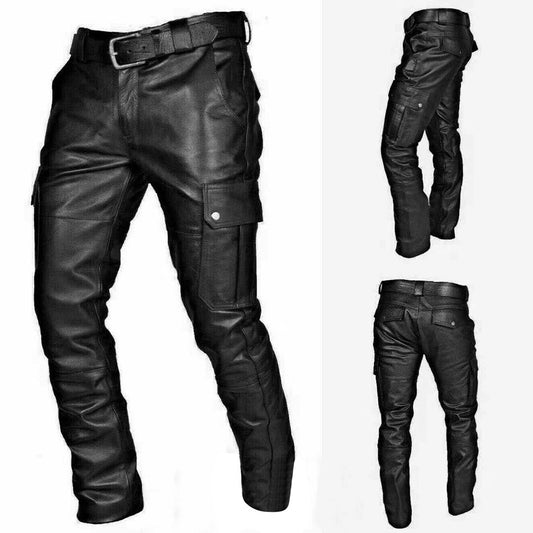 Men Punk Retro Gothic Leather Pants