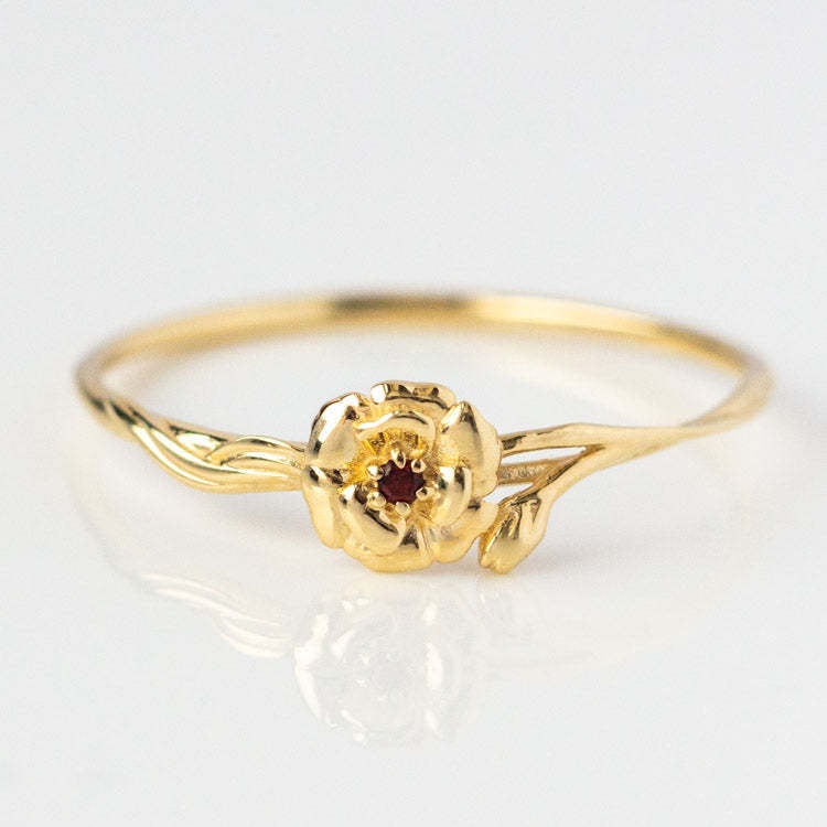 Retro Style Opening Ring Adjustable Flower Stone Ring Copper Inset Zircon