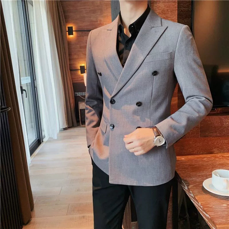 Men's Double-breasted Casual Suit Jacket