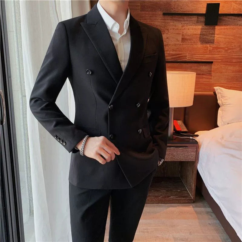 Men's Double-breasted Casual Suit Jacket