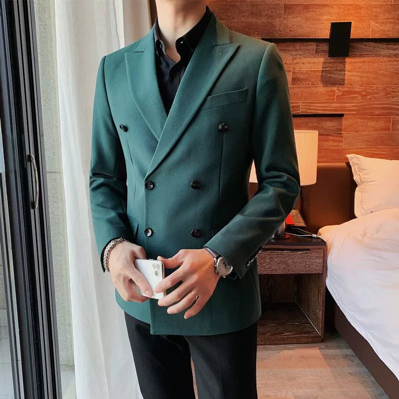 Men's Double-breasted Casual Suit Jacket