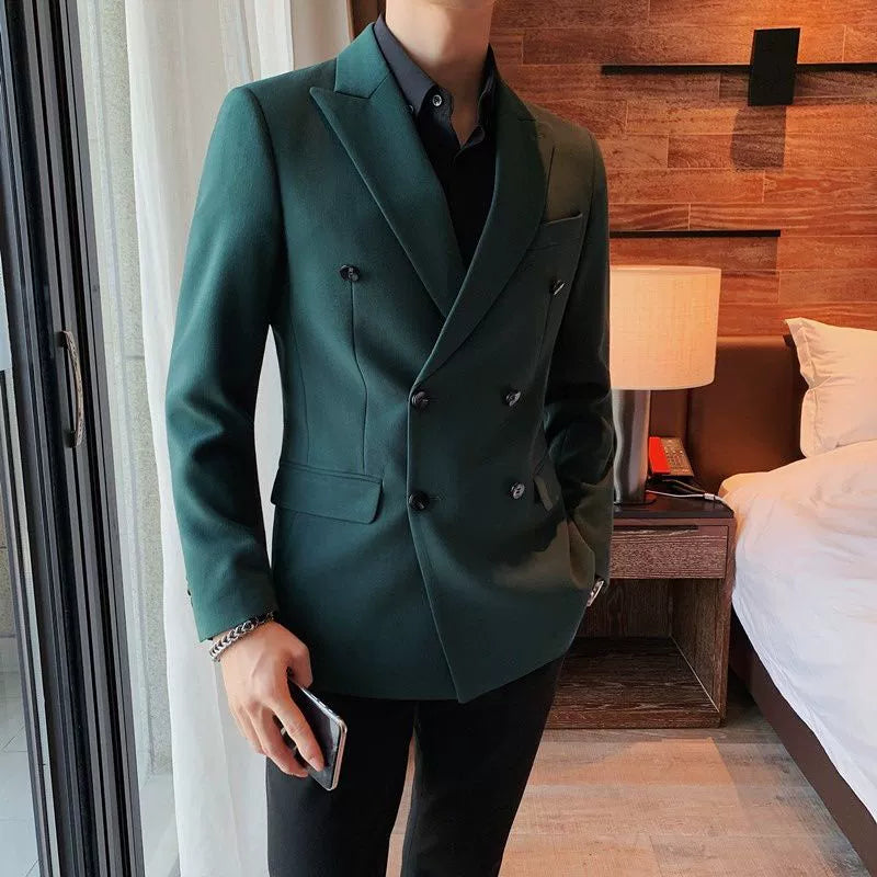 Men's Double-breasted Casual Suit Jacket