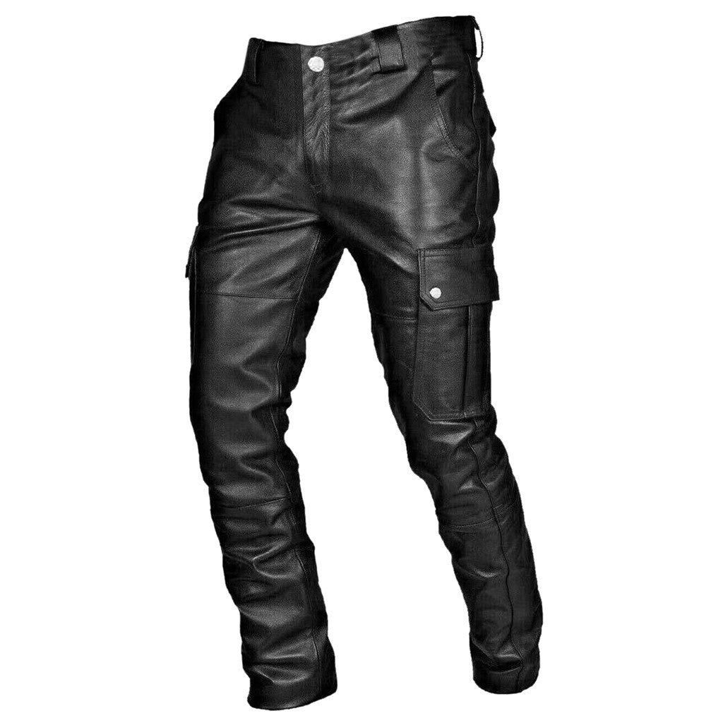 Men Punk Retro Gothic Leather Pants