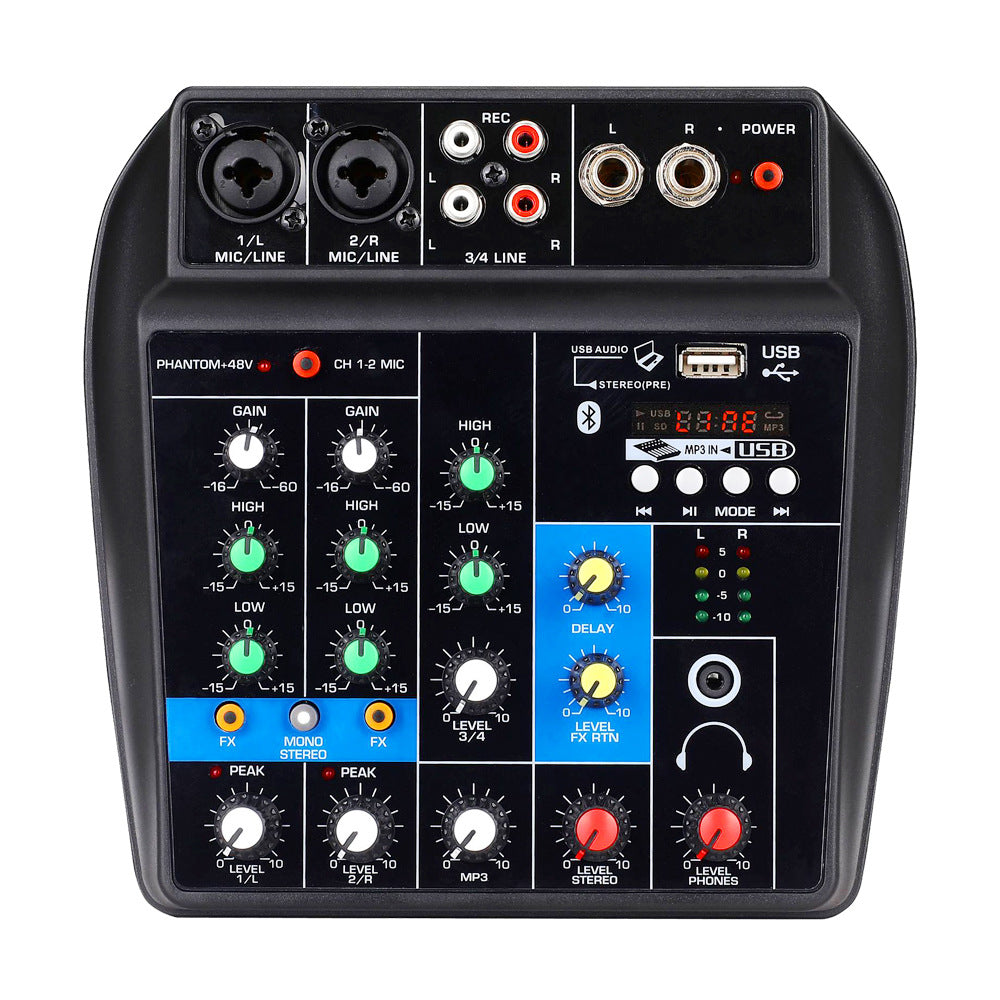 4-way Mixer With MP3 Bluetooth /Recording Live USB Mixer