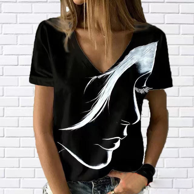 Avatar Print Pullover Women Short-sleeved T-shirt