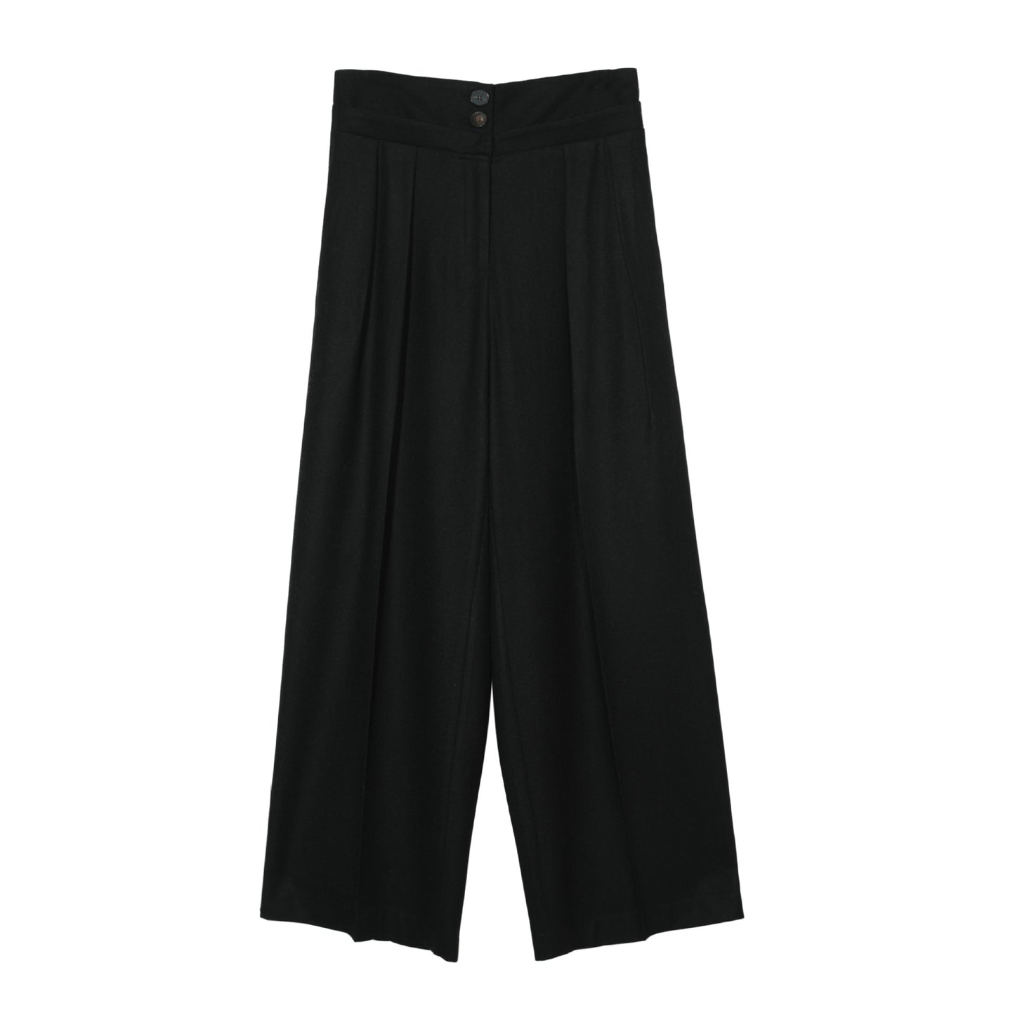 Wool Double Waist Wide Leg Pants Trousers Women