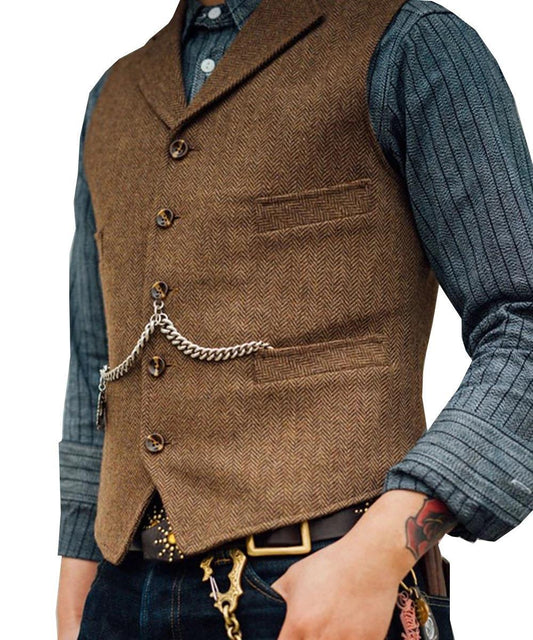 Men's Korean Slim Herringbone Vest