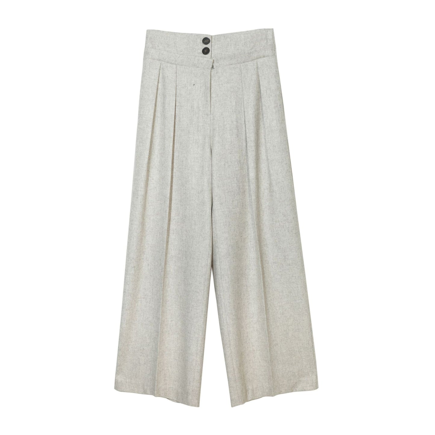 Wool Double Waist Wide Leg Pants Trousers Women