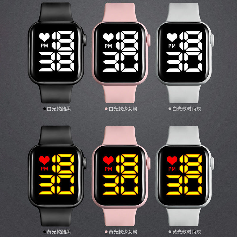 Couple Children Button LED Watch Student Sports Apple Electronic Watch