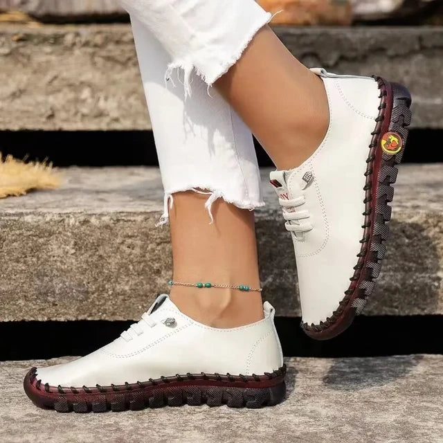 Platform Leather Lace Up Moccasins for Women