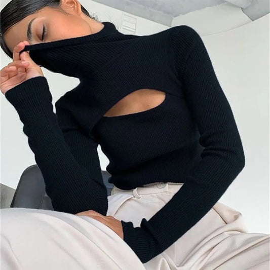 Women's Turtleneck Long Sleeve Vintage Pullover